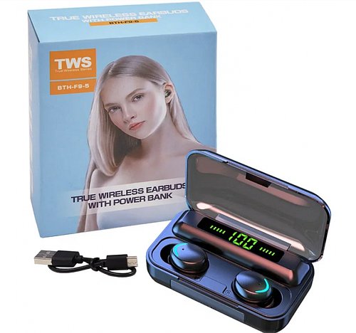 Бездротові сенсорні навушники TWS BTH-F9-5 з Bluetooth на 2000 мА·год YU227