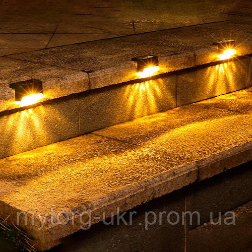 Набір LED світильників LightSteps на сонячних батареях для сходів 8 шт  Чорний