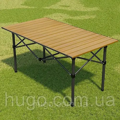 Стіл розкладний туристичний, 3 кг, 95*55*50 см + чохол, Коричневий / Стіл для пікніка / Розкладний столик