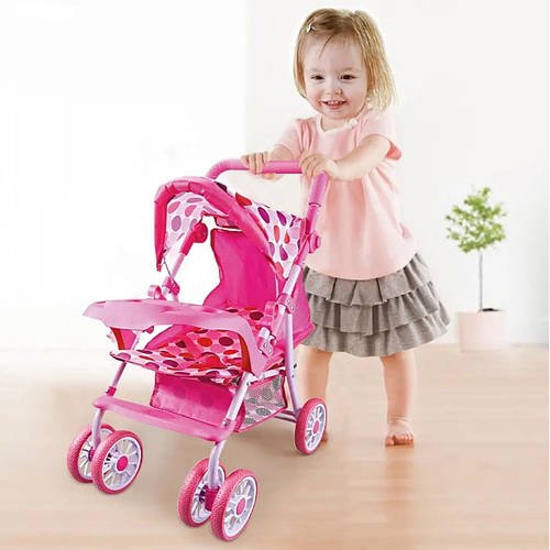 Коляска для ляльок прогулянкова (складана конструкція, кошик, металевий каркас, подвійні колеса) SO 6911 B1