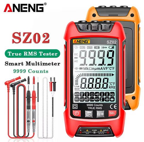 Мультиметр ANENG SZ 02 Red, AC/DC, 10A/1000V с NCV і TrueRMS, на 10000 відліків