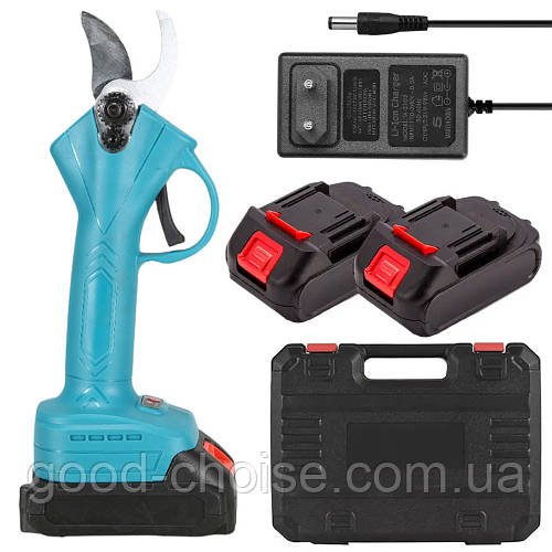 Акумуляторний секатор садовий QJ25 + 2 акумулятори / Електросекатор / Акумуляторні садові ножиці
