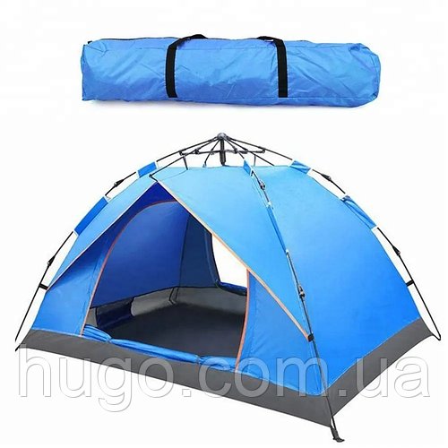 Намет-автомат 4-місний G-Tent (210х210х125см) синій з чохлом / Туристичний намет для кемпінгу