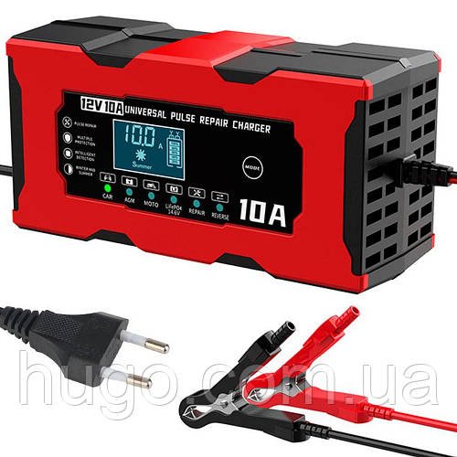 Автоматичний зарядний пристрій 12V, 10A / Заряджання для акумулятора / Імпульсний зарядний пристрій АКБ