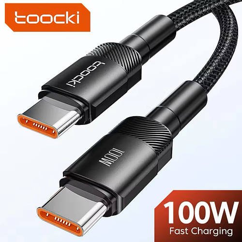 Кабель Toocki PD3.0, QC4.0 USB Type-C to Type-C 100W (2.0m) black