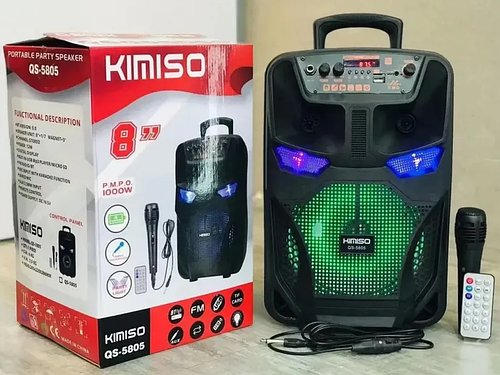 Портативна акустична колонка Kimiso QS-5805 з мікрофоном і світломузкою YU227
