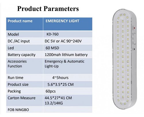 Лампа акумуляторна підвісна на магнітах 60 LED KD-760 Emeancy Light Лучшая цена