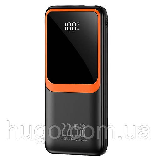 Повербанк 20000mAh, 22,5W, 1хUSB + 2xType-C, Чорний / Портативний зарядний пристрій / Power Bank / Павербанк