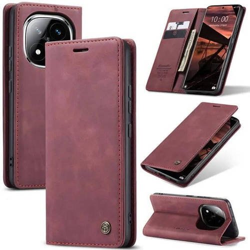 Чохол книжка з магнітом Poco X7 CaseMe Wine