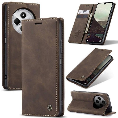Чохол книжка з магнітом Redmi 14C CaseMe Dark Brown