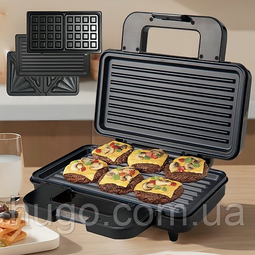 Мультипекарь 3в1 SK-BBQ-835 / Сендвічниця / Вафельниця / Бутербродниця