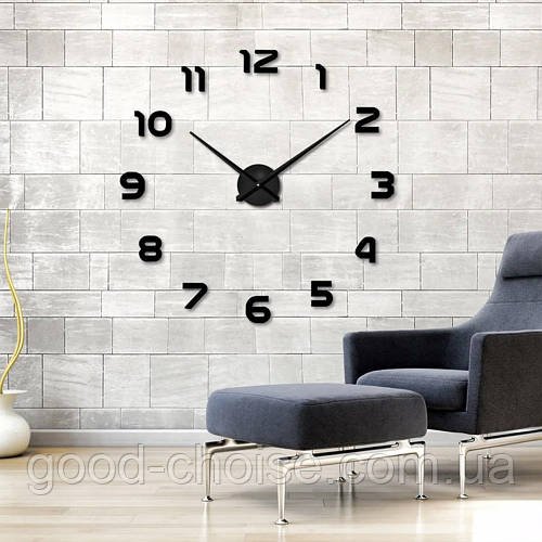 Великі настінні 3Д-годинник 40 см, DIY Clock/3D години на стіну/Безкаркасний годинник
