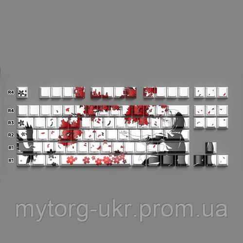 Кейкапи Sakura Raven для клавіатури  Білий