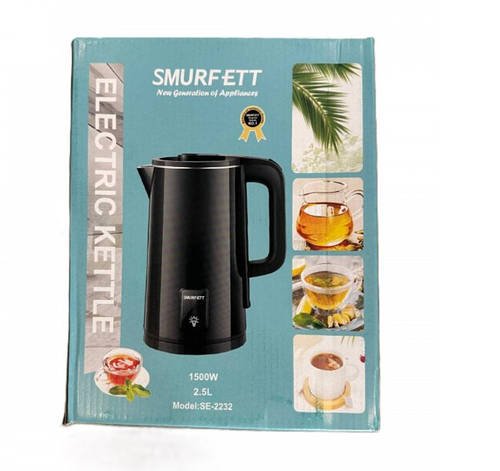 Кухонний електричний чайник 1500w 2,5 л Smurfett -SE-2232 HP227