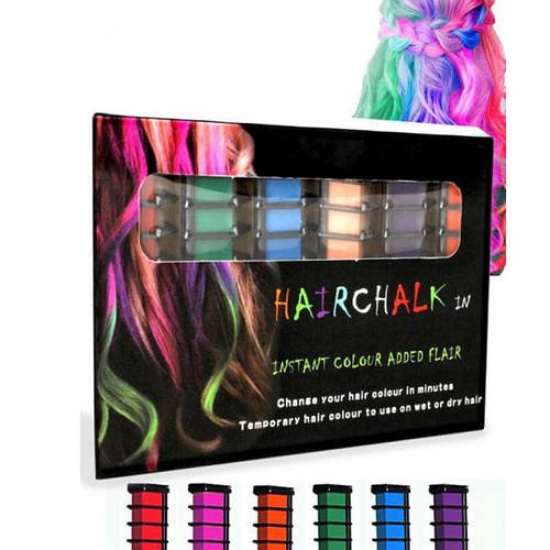 Набір крейди для волосся 6 шт. Hair chalk Різнобарвні барвники гребінець для дітей і дорослих YU227