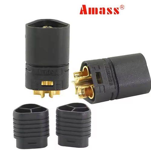 Роз'єм AMASS МТ60 Black 3-х полюсний із ковпачками, пара male + female