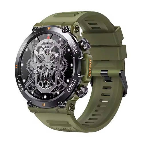 Тактичний смарт-годинник MEVADEN K56 (MD56) PRO MilitaryGreen, з циферблатом 1,50" HD, Bluetooth 5.0 дзвінки