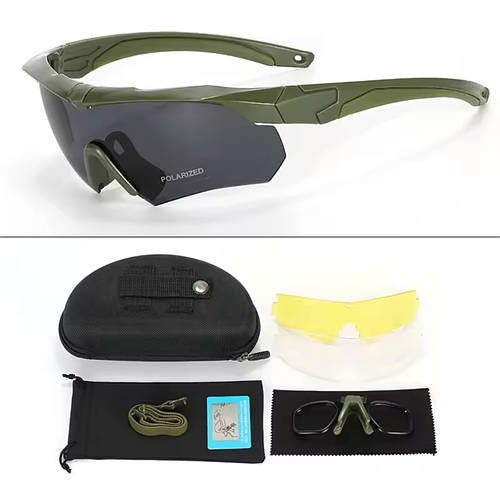 Тактичні окуляри Daisy CS ArmyGreen з поляризацією та балістичним захистом очей, змінні лінзи