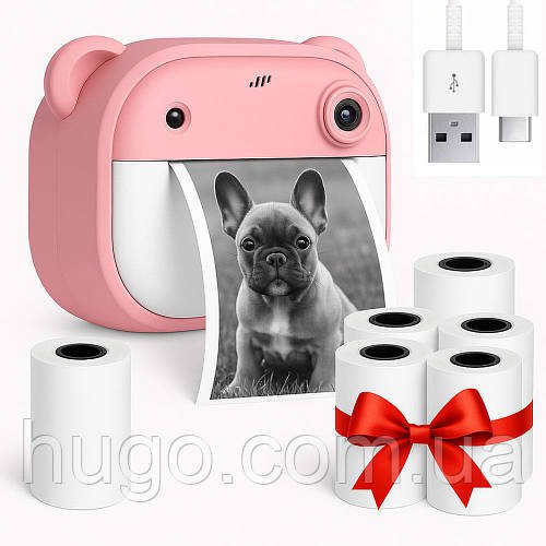 Дитяча камера миттєвого друку + 5шт термопаперу / Дитяча фотокамера / Дитячий цифровий фотоапарат