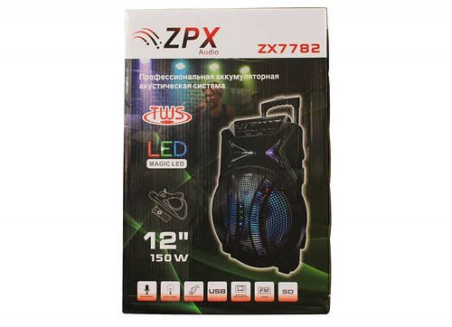 Акустична система бездротова ZPX ZX-7782 | Портативна bluetooth-колонка з пультом і мікрофоном Лучшая цена
