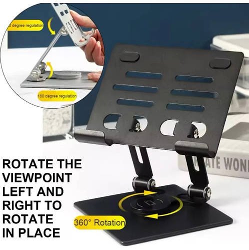 Металева настільна підставка для планшета 360 Градусів HA-6 Чорна YU227