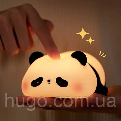 Силіконовий нічник Панда із сенсорним керуванням від USB / Дитячий нічник сенсорний / Світильник дитячий