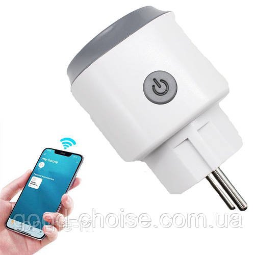 Розумна WiFi розетка 16А, Tuya Smart 3680Вт / Розетка з керуванням телефоном / Смарт розетка для розумного будинку