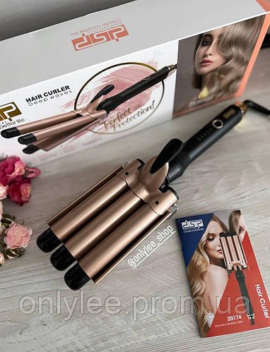 Плойка три хвилі 25 мм DSP 20174 потрійна плойка хвиля Keratin Protect професійна для завивання волосся