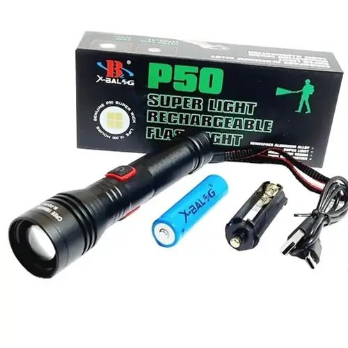 Ліхтар ручний BL-P02-P50, 1x18650, ЗП Type-C, zoom, Box HP227