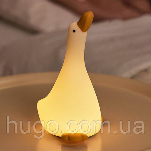 Силіконовий нічник "Гусь" USB, 29х15см / Сенсорний нічник для дітей / Акумуляторний світильник-нічник
