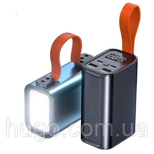 Портативний акумулятор із ліхтариком 50000mAh ZX101 / Power bank / Зовнішній акумулятор / Повербанк для телефону / УМБ