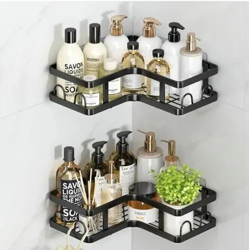 Кутова полиця для ванної кімнати Corner Shower Caddy 2 шт, настінна, металева, з  кріпленням