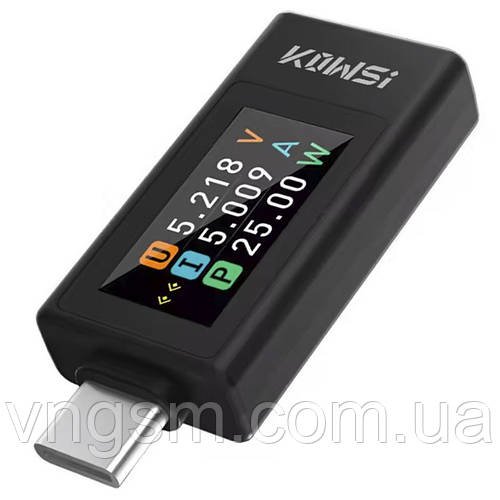 Багатофункціональний USB тестер KOWSI KWS-1902L Type-C / QC3.0 / 4-30V / 8A Чорний