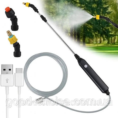 Акумуляторний обприскувач (3м) + 2 насадки, з USB / Садовий обприскувач / Ручний обприскувач