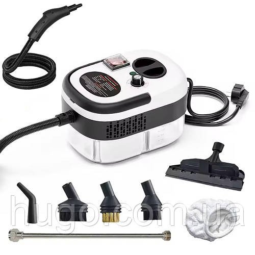 Компактний пароочисник для дому 2500Вт, 1.2л + 7 насадок / Парогенератор для прибирання / Паровий очищувач