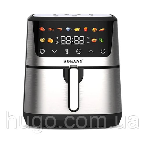 Аерофритюрниця електрична Sokany SK-10066, 9.5л, 2400Вт, без олії / Мультипіч / Аерогриль