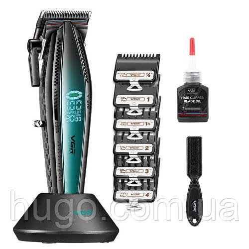 Бездротова машинка для стрижки VGR V-270 (2500мАч, 6 насадок) / Акумуляторний тример для стрижки волосся