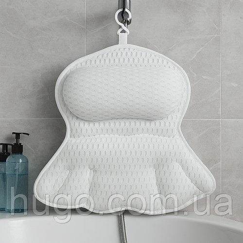 Подушка для ванної RelaxBath з присосками, 35х30х10 см / Ортопедична подушка / Підголовник у ванну