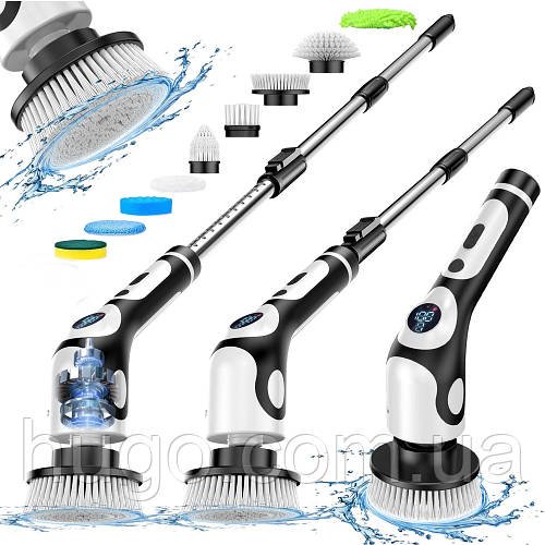 Акумуляторна щітка для прибирання з 9 насадками CLEANING BRUSH / Електрощітка для прибирання