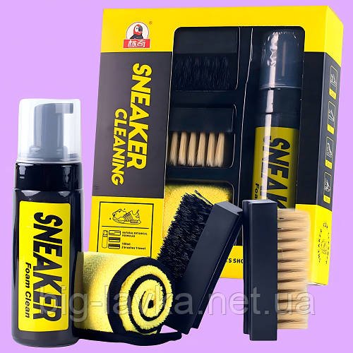 Професійний набір для чищення кросівок та кед Sneaker Foam Clean 4 в 1  Чорний