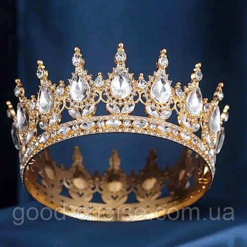 Корона для торта 13х5,5см / Корона для фотосесій / Тіара для декору / Золота корона на торт / Корона для бенто торта