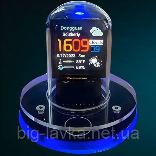 Розумний настільний годинник з Wi-Fi та RGB-підсвічуванням  Синій