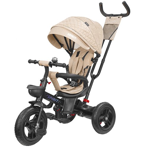 Велосипед триколісний з батьківською ручкою TILLY SPIRIT T-3811 BEIGE Бежевий