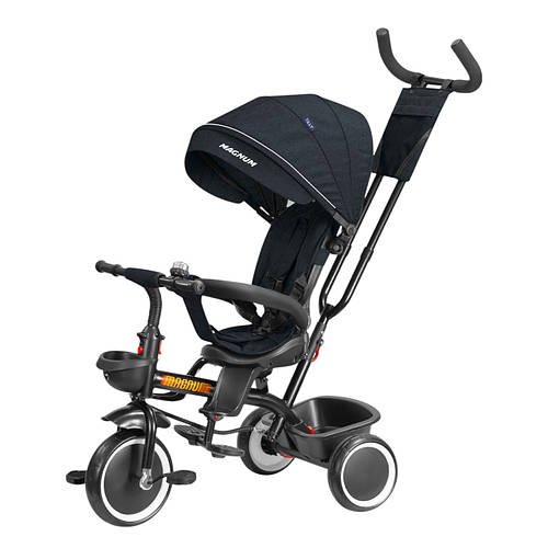 Велосипед триколісний з батьківською ручкою TILLY MAGNUM T-3814 BLACK Чорний