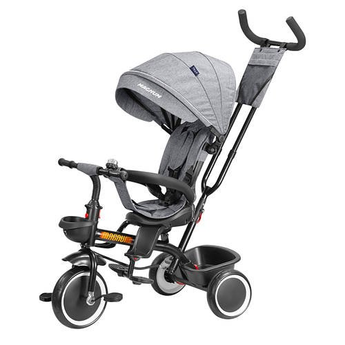 Велосипед триколісний з батьківською ручкою TILLY MAGNUM T-3814 GREY Сірий