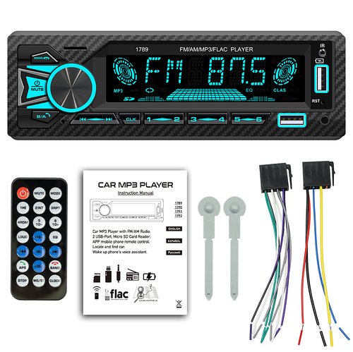 Автомагнітола 1DIN JSR 7701 з Bluetooth, FM-радіо, двома USB, AUX, слотом для microSD та OLED-дисплеєм