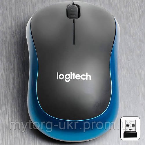 Миша бездротова оптична Logitech M185  Синій