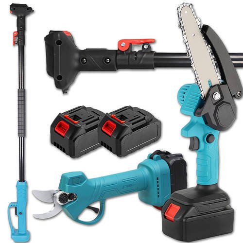 Акумуляторний набір 3в1 з 2 АКБ 48В | Ланцюгова пилка 6" | Секатор | Висоторіз 2 м