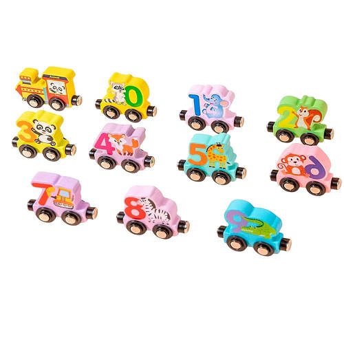 Потяг магнітний "WToys" (дерев'яний, магнітне з'єднання, 11 вагонів, у коробці) C 73218 / 42391