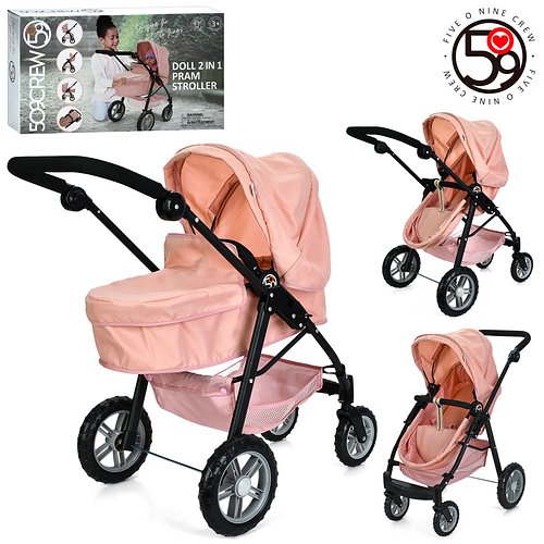 Коляска для ляльок універсальна FiVEoNiNE (трансформер 2в1) T738004 Персикова